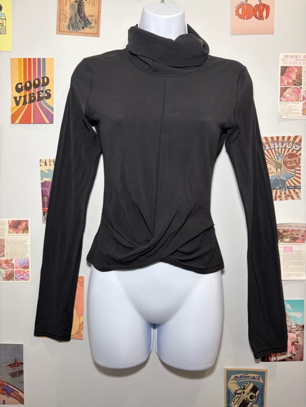 lululemon athletica Black Twist-Front Long Sleeve Tee
